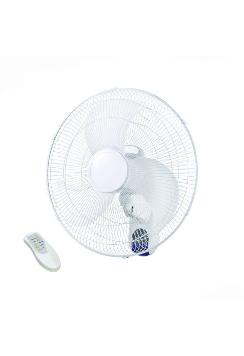 WALL FAN, REMOTE CONTROL, TIMER, WHITE WITH 3 WHITE BLADES, DIAM45, AC 50W
