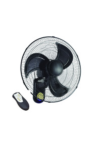 WALL FAN, REMOTE CONTROL, TIMER, BLACK WITH 3 BLACK BLADES, DIAM45, AC 50W