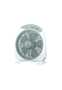 FLOOR SQUARE BOX FAN, WHITE-GREY WITH 5 GREY BLADES, DIAM30, AC 40W
