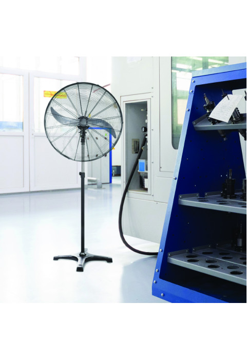 INDUSTRIAL STAND FAN, METALLIC, BLACK WITH 2 BLACK BLADES, DIAM65, AC 150W