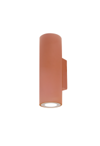 ^ROUND WALL MOUNTED UP-DOWN LUMINAIRE IP65 2XGU10 TERRACOTTA CEMENT