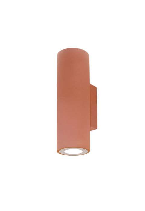 ^ROUND WALL MOUNTED UP-DOWN LUMINAIRE IP65 2XGU10 TERRACOTTA CEMENT