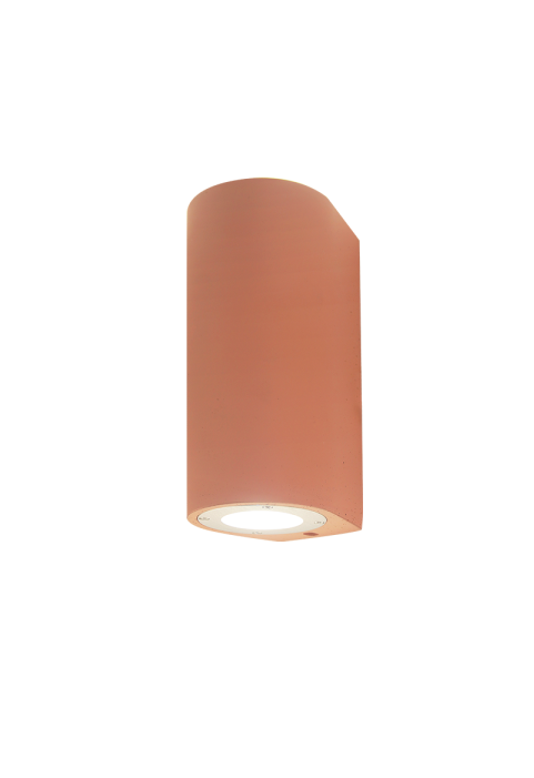 ^ROUND WALL MOUNTED UP-DOWN LUMINAIRE IP65 2XGU10 TERRACOTTA CEMENT
