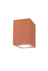 ^SQUARE WALL MOUNTED LUMINAIRE IP65 GU10 TERRACOTTA CEMENT