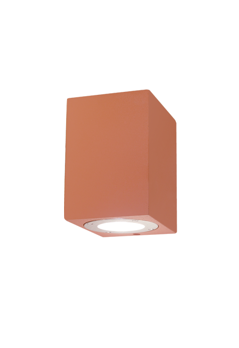 ^SQUARE WALL MOUNTED LUMINAIRE IP65 GU10 TERRACOTTA CEMENT