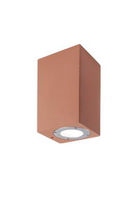 ^SQUARE WALL MOUNTED LUMINAIRE UP-DOWN IP65 2XGU10 TERRACOTTA CEMENT