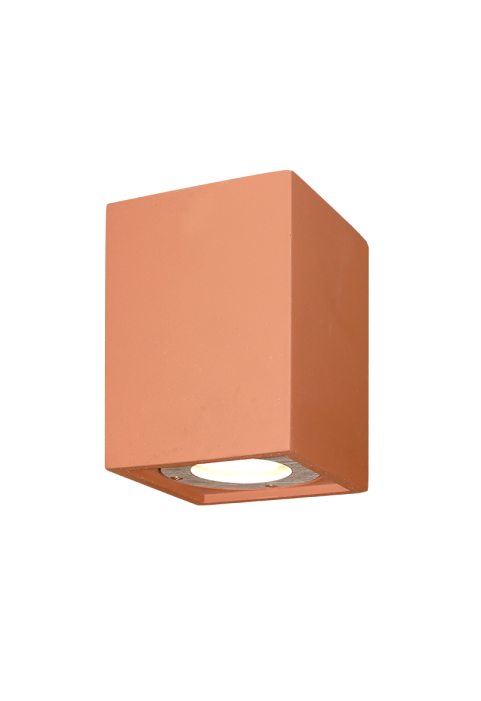 ^SQUARE CEILING LUMINAIRE IP65 GU10 TERRACOTTA CEMENT