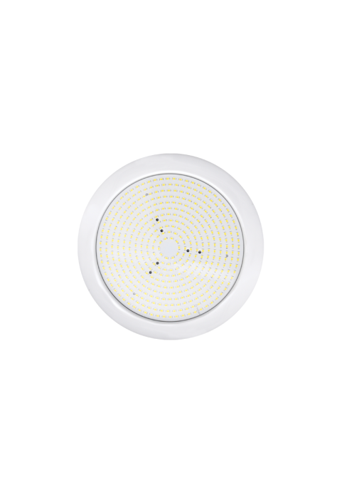 ^ LED SLIM PLASTIC POOL LUMINAIRE 20W 3000K 2100LM 110° IP68 12V DC Φ210Χ20mm