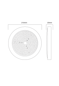^ LED SLIM PLASTIC POOL LUMINAIRE 20W 3000K 2100LM 110° IP68 12V DC Φ210Χ20mm