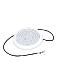 ^ LED PLASTIC POOL LUMINAIRE 20W RGB 110° IP68 12V DC Φ210Χ20mm