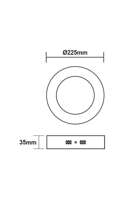 LED SLIM PANEL WHITE ROUND CEIL.18W 3000K 1700Lm Φ209mm 230V AC Ra80