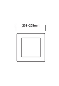 LED SLIM PANEL WHITE SQUARE CEIL.18W 6500K 1800Lm 208x208mm 230V AC Ra80