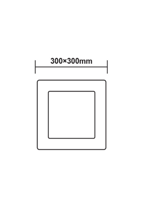 LED SLIM PANEL WHITE SQUARE CEIL.23W 3000K 2050Lm 288x288mm 230V AC Ra80