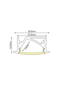 LEVI ALUMINUM PROFILE P191 WITH OPAL PC DIFFUSER 2m/pc