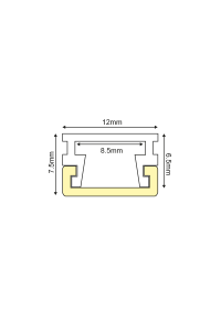 BRAEL ALUMINUM PROFILE P127U WITH OPAL PC DIFFUSER 2m/pc
