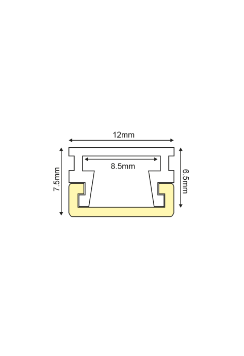 BRAEL ALUMINUM PROFILE P127U WITH OPAL PC DIFFUSER 2m/pc
