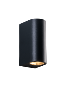 GU10 WALL LUMINAIRE 230V AC SAND BLACK IP65 MAX.2X35W