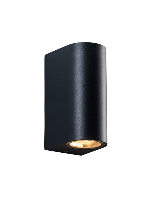 GU10 WALL LUMINAIRE 230V AC SAND BLACK IP65 MAX.2X35W