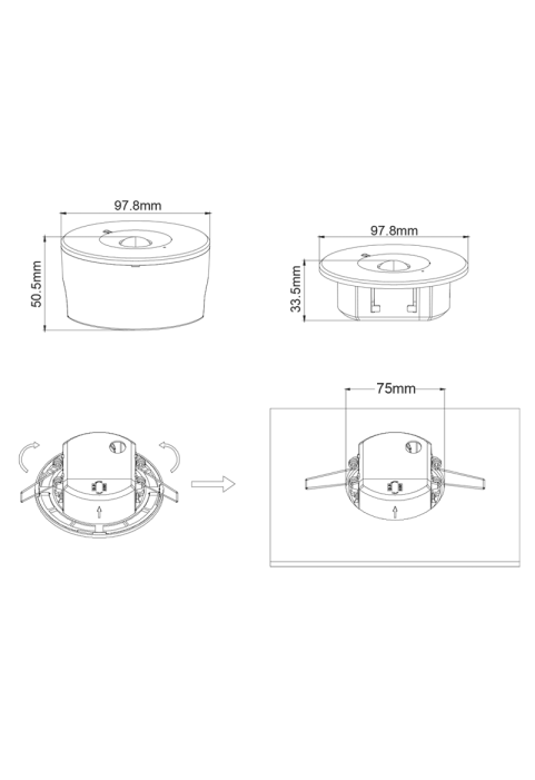 NON-MAINTAINED EMERGENCY LED LUMINAIRE IP20 1.2W 3HRS 150LM 6000K 230V AC, WITH TEST BUTTON
