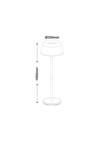 SOLAR/RECHARGEABLE RGBW LED FLOOR LAMP D30*H15CM IP65 LiFePO4 2000mAh