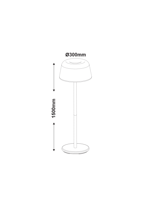 SOLAR/RECHARGEABLE RGBW LED FLOOR LAMP D30*H15CM IP65 LiFePO4 2000mAh