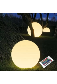 SOLAR/RECHARGEABLE RGBW LED BALL D30cm IP54 LiFePO4 1800mAh 
