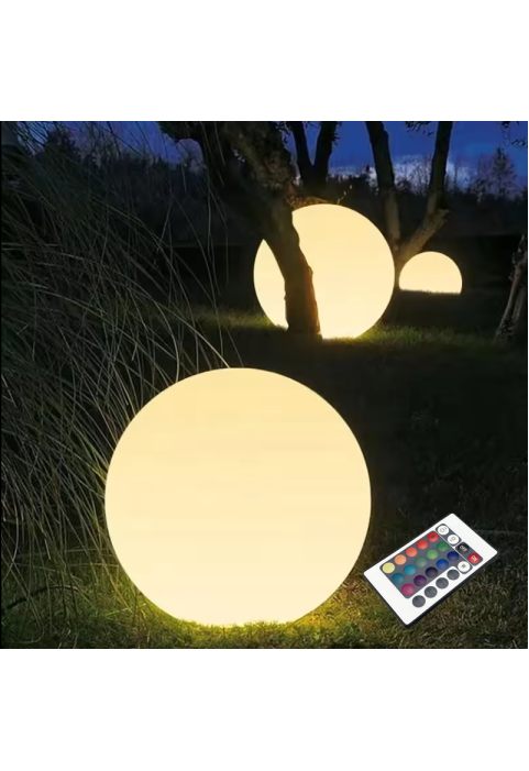 SOLAR/RECHARGEABLE RGBW LED BALL D50cm IP54 LiFePO4 1800mAh