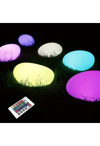 SOLAR/RECHARGEABLE RGBW LED STONE 33*24*14cm IP54 LiFePO4 1800mAh