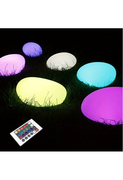 SOLAR/RECHARGEABLE RGBW LED STONE 33*24*14cm IP54 LiFePO4 1800mAh