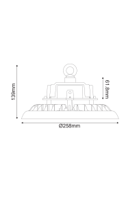 LED ΚΑΜΠΑΝΑ ASTREK DIM 1-10V 100W 15.000LM 5000K 90° 230V AC IP65 Ra>80 50.000HRS