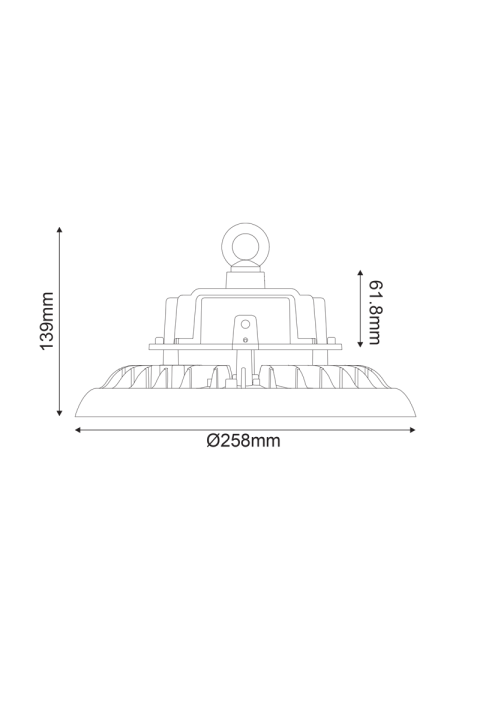 LED ΚΑΜΠΑΝΑ ASTREK DIM 1-10V 100W 15.000LM 5000K 90° 230V AC IP65 Ra>80 50.000HRS