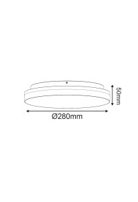 WHITE ROUND LED CEIL. LUMINAIRE 24W 2400lm CCT(3000/4000/6500K) Φ280mm 120° 230V IP54 Ra80