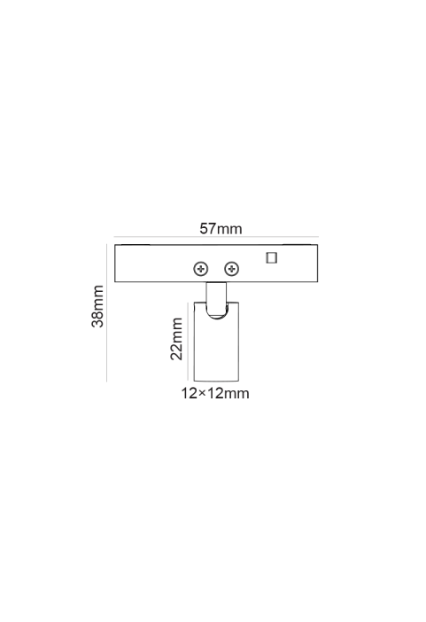  MINI BLACK SQUARE MAGNETIC SPOT 24V DC 1W 3000K 80LM 24° RA90 5 YRS 12*22(38)ΜΜ