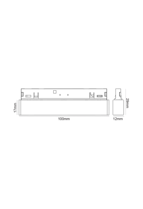  MINI BLACK MAGNETIC LUMINAIRE 24V DC 5W 4000K 250LM 36° RA90 5 YRS L100MM