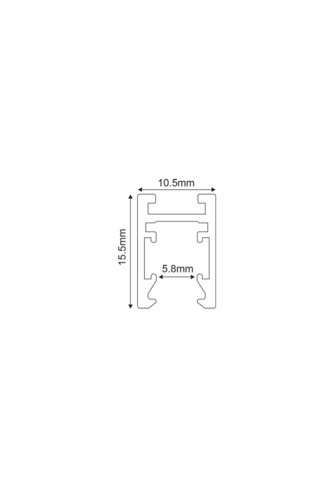 MINI MAGNETIC SURFACE/PENDANT TRACK 24V DC 3M BLACK