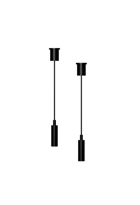HANGING KIT(SETS 2 PCS) FOR MINI BLACK MAGNETIC TRACK TMUD*MB WITH 2M STEEL BLACK WIRE & INSTALLATION ACCESSORIES