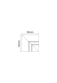 BLACK 90° INNER CORNER FOR MINI MAGNETIC TRIMLESS TMT*MB