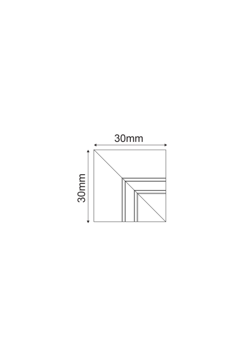 BLACK 90° INNER CORNER FOR MINI MAGNETIC TRIMLESS TMT*MB