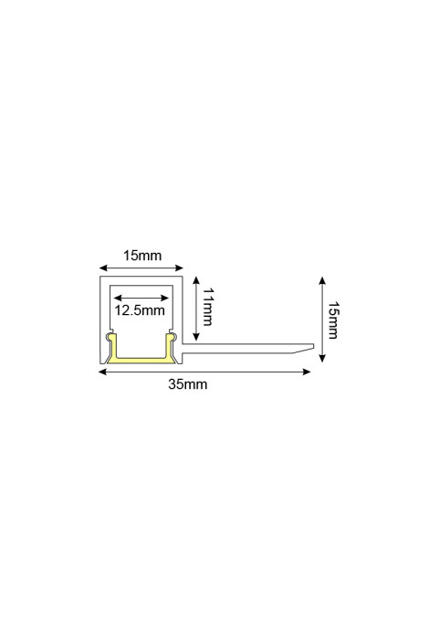 LING ONE SIDE TRIMLESS ALUMINUM PROFILE WITH OPAL PC DIFFUSER 2m/pc