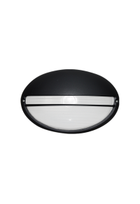 WALL LAMP OVAL 21.5cm WITH COVER BLACK RAL C0026