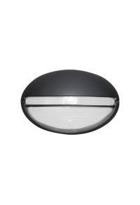WALL LAMP OVAL  21.5CM WITH COVER GREY RAL7016M