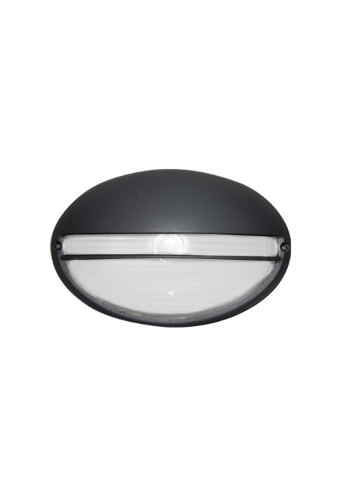 WALL LAMP OVAL  21.5CM WITH COVER GREY RAL7016M
