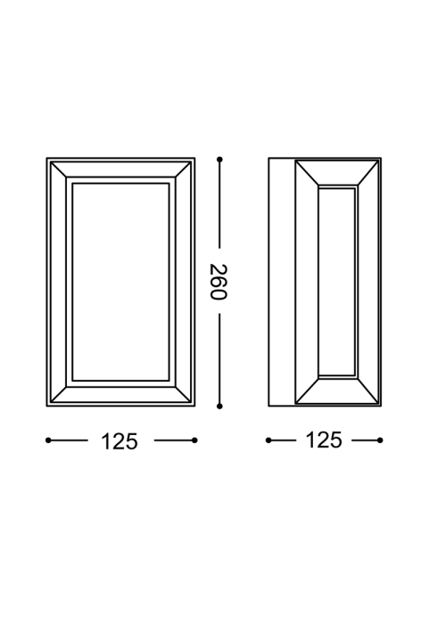 RECTANGLE LUMINAIRE E27 18W IP54 RAL7016M