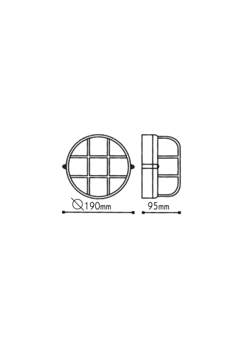 CELLING LAMP IP45 Ε27 BLACK RAL C0026