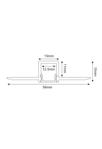 FLEXIBLE TRIMLESS ALUMINUM PROFILE P135FL WITH SILICON OPAL DIFFUSER 2m/pc