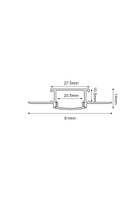 FLEXIBLE TRIMLESS ALUMINUM PROFILE P125FL WITH SILICON OPAL DIFFUSER 2m/pc