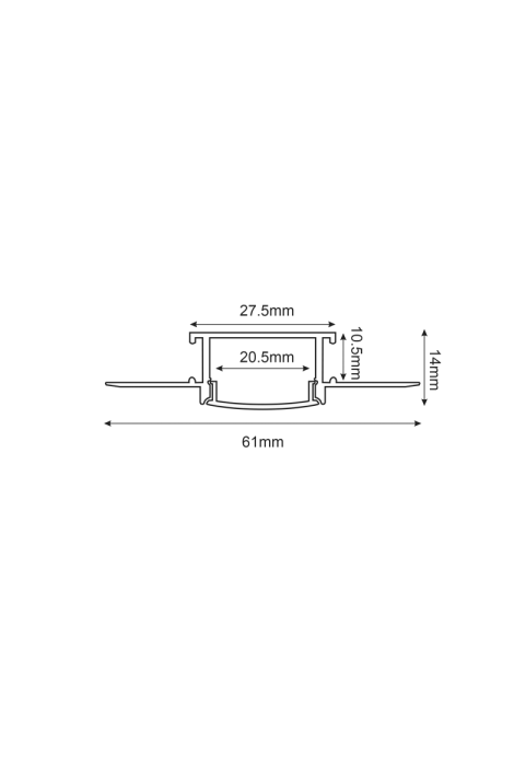 FLEXIBLE TRIMLESS ALUMINUM PROFILE P125FL WITH SILICON OPAL DIFFUSER 2m/pc