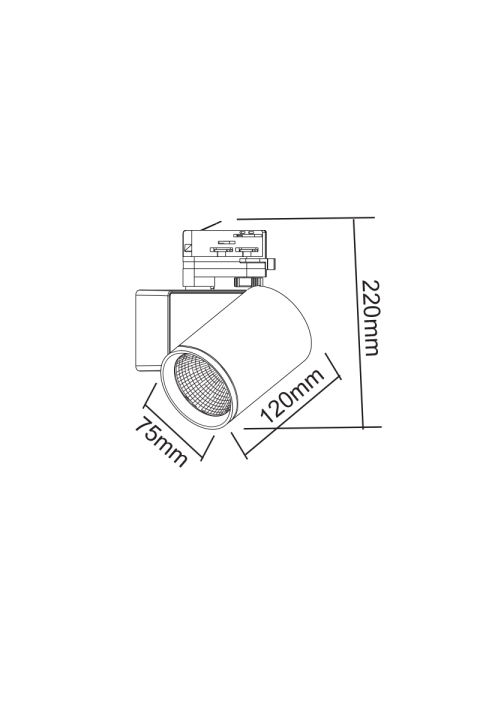 ΑΜΜΩΔΕΣ ΜΑΥΡΟ LED ΣΠΟΤ ΡΑΓΑΣ 20W 3000K 3-PHASE 38° 2200LM 230V AC Ra80 5YRS