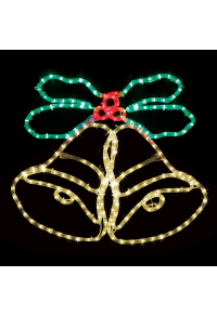 "DOUBLE BELLS" 288LED 8m ROPE LIGHT RED-GREEN-YELLOW IP65 75x58cm 1.5m CABLE