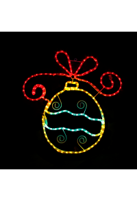 CHRISTMAS FLOWER", 180 LED MOTIF 5m 2-WIRE ROPE LIGHT, RED-YELLOW-GREEN, IP65, 60x60cm, 1.5m LEAD CABLE